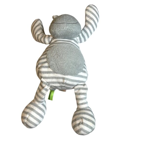 Giggle Baby Hippo Plush Gray White Striped Soft Cuddly Weighted Pellets 15" - Picture 6 of 12